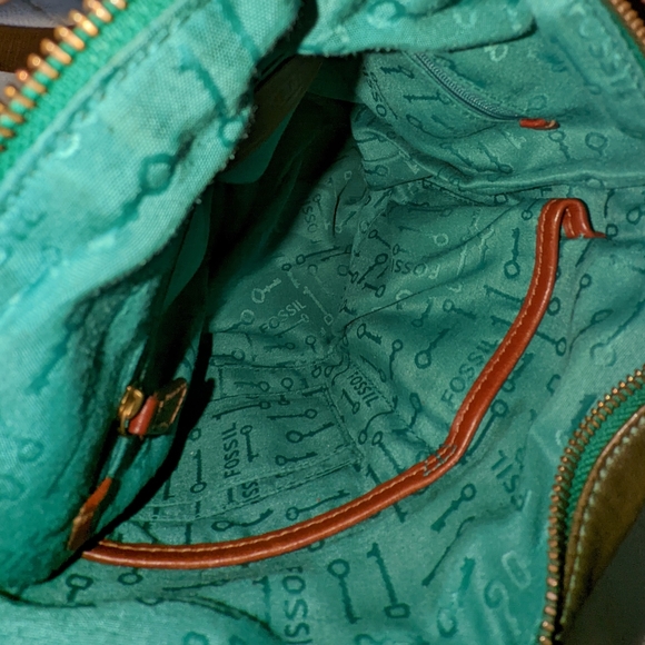 Vintage green leather Long Live Vintage crossbody bag. - Picture 12 of 13